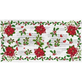 vilber, Teppich aus Vinyl, Blume, Weihnachten, Farbe 01, 52 x 140 cm