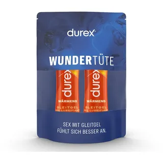 Durex Gleitgel Wärmend - Gleitmittel auf Wasserbasis für Sex, wärmende Effekte & angenehme Gleitfähigkeit – Kondomgeeignet 200 ml (2 x 100 ml)