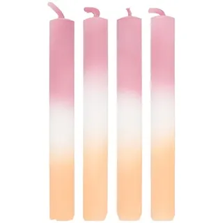Stabkerzen "Dip Dye", rosé, 18 x 2,2 cm, 4 Stück