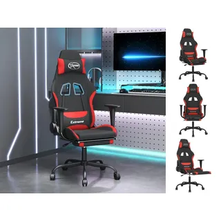 vidaXL Bürostuhl Gaming-Stuhl mit Fußstütze Drehbar Schwarz und Rot Stoff Gamingstuhl B rot