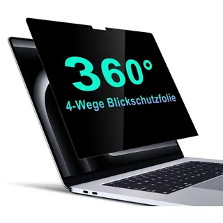 STARY 360° Blickschutzfolie für MacBook Pro 14 Zoll 2026-2021 | M5,M4,M3,M2,M1,Pro,Max,4-Wege Sichtschutzfolie,Selbstklebende Anti Blaulicht Blendschutz Displayschutz Sichtschutzfilter