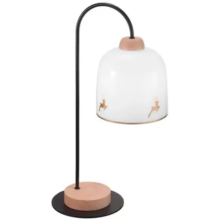 Kolarz A1352.71.Au.100 - Tischlampe NONNA 1xE27/60W/230V Hirsch Eiche/weiß/golden - Weiß/Braun/Gold
