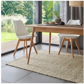 TaCa Home Wollteppich Handweb Woll-Teppich, rechteckig, Höhe: 10 mm, Beige Meliert - 170 x 230 cm beige 170 cm x 230 cm x 10 mm