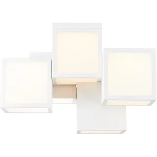 LED Deckenleuchte BRILLIANT "Cubix" Lampen Gr. Höhe: 32 cm, weiß Deckenlampen 32 x 46 38 cm, 4000 lm, warmweiß, MetallKunststoff,
