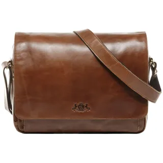 SID & VAIN große Lehrertasche echt Leder - 15.4 Zoll Laptop Laptoptasche Uni-Tasche Agent XL - Aktentasche College Herrentasche mit Laptop-Fach - Ledertasche Herren braun handgefertigt