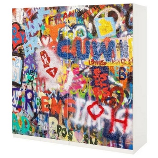 MyMaxxi Möbelfolie Schrankaufkleber Pax bunte kreative Graffiti Wand 200 cm x 201 cm