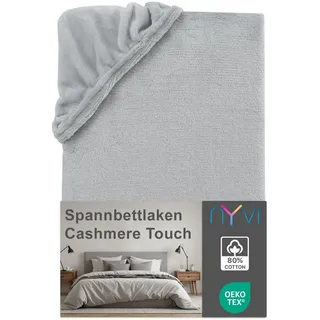 nyvi Spannbettlaken Mikrofaser 90 x 200 - 100 x 200 cm silber