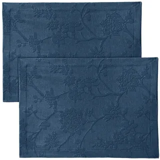 Erwin Müller Platzset Tischset "Arnsberg" 2er-Pack, bügelleicht Uni blau