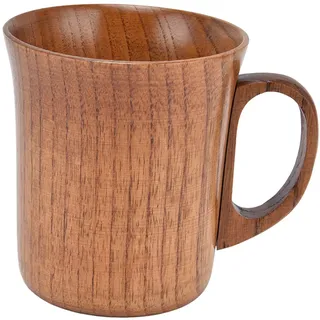 plplaaoo 280 ml Holzbecher mit Henkel, Holzbecher, Jujube-Holzbecher, Trinkbecher, Kaffee-Tee-Becher, Holz-Teetassen für Büro, Tee, Kaffee, Wasser, Wein, Whisky