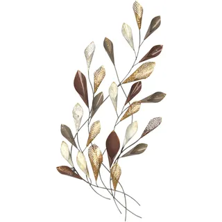 Wanddekoobjekt "Wanddekoration", beige (creme), B:46cm H:87,6cm T:6cm, Metall, HOFMANN LIVING AND MORE, Wanddekoobjekte, Wanddekoobjekt, Zweig farbig aus Metall