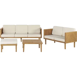 Beliani Lounge Set 4-tlg. Hellbraun/Beige