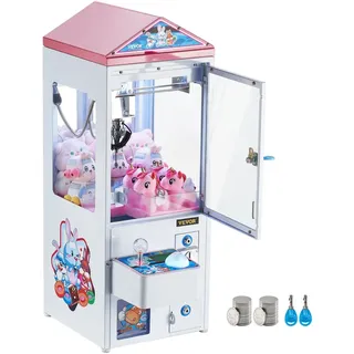 Vevor Greifautomat, 0–80 mm Backendurchmesser, 0–130 mm Backenhub, Kran-Gewinngreifer, kommerzielles Arcade-Spielspielzeug, cooler, lustiger Greif-und-Gewinn-Automat mit Licht und Ton, Kinder-Verkaufsautomat, Jungen und Mädchen