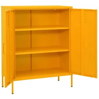 furnicato Sideboard Lagerschrank 80 x 35 x 101,5 cm in Senfgelb aus Stahl (1 St) gelb