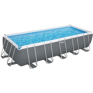 Bestway® Power SteelTM Frame Pool Komplett-Set mit Filterpumpe 640 x 274 x 132 cm, grau, eckig