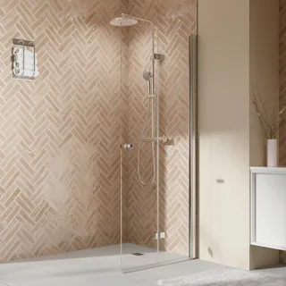 Breuer Elana 2.0 Runddusche mit Drehfalttür rechts 100 x 200 cm Klarglas