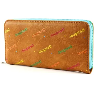 Desigual Damen Mone_Intra Zip Around Geldbörse Beige (Camel) - 2x9.5x19 cm (B x H x T)