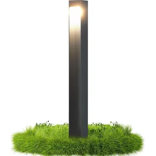 doporro Wegeleuchte Aluminium Edelstahl Glas 6x6x60 cm 5W LED grau