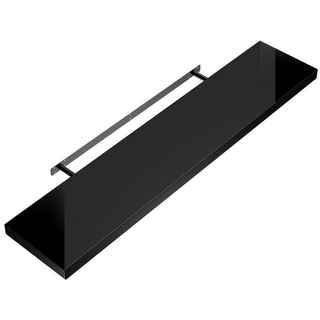 Casaria Wandboard, mit Halterung 50-110cm Schwebend 15kg Tragkraft Küche Wohnzimmer Büro schwarz 23 cm x 3.8 cm x 50 cm