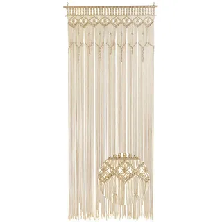 Kobolo Türvorhang Boho Vorhang LACE Makramee 95x210cm beige 132 Stränge Türvorhänge (1 St), Schlaufen beige