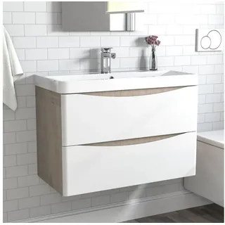 duschspa Waschtisch Waschbecken mit Unterschrank Waschtischunterschrank Smiley, Badmöbel in Breite 50/60/80/90/100 cm 51 cm x 54 cm x 35 cm