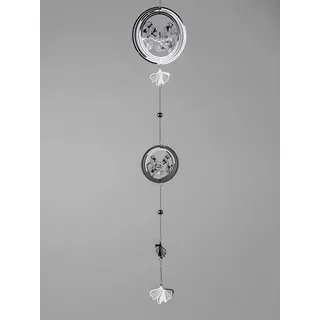 formano Dekohänger Formano Fenster Hänger Fensterdeko mit Ginko Blättern 38,40 oder 96 cm silberfarben 16 cm x 96 cm