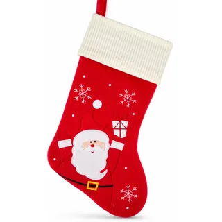 HEITMANN DECO Nikolausstrumpf Weihnachtsstrumpf Weihnachtsmann Rot Weiß