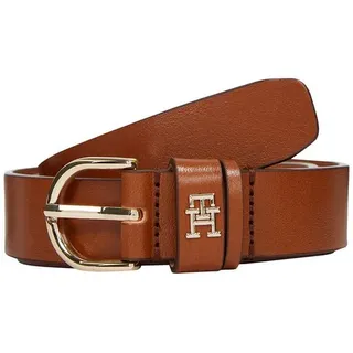 Tommy Hilfiger Damen Gürtel Essential Effortless 2,5 cm Ledergürtel, Braun (Cognac), 115 cm