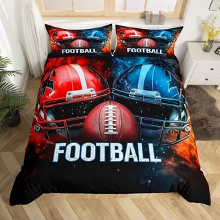 Manfei American Football Bettbezug S Größe, Fußball Rugby Bettwäsche Set, Sport Gaming Thema Quilt Cover, Kinder Jungen Teens Zimmer Dekor, weich und leicht, 1 Kissenbezug