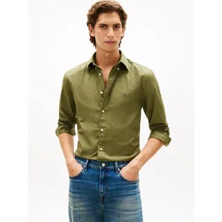 Tommy Hilfiger Businesshemd FLEX POPLIN SOLID Regular Fit Flex Cotton grau XL (54/56)