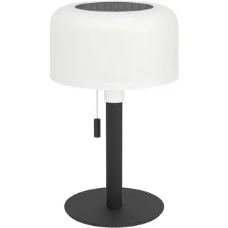 EGLO Tischleuchte MONTAPALMA Tischlampe - Stahl - SOLAR-LED - 2,2W - IP54, Dimmfunktion, Ein-/Ausschalter, Farbwechsel, RGB, USB-Anschluss mit Ladefunktion, mehrere Helligkeitsstufen, LED fest integriert, Warmweiß, RGB, Akku Tischleuchte, Außentischleuchte, Gartenlampe, H25 x Ø15 cm schwarz