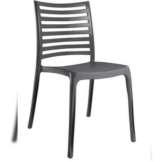 Grosfillex 4er-Set Stapelstuhl SUNDAY ANTHRACITE
