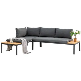 Riess Ambiente Große Garten Sitzgruppe Orlando Lounge 170cm anthrazit Loungemöbel Gartenmöbel inkl. Kissen Gartensitzgruppe Gartenliege