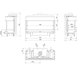 Kratki LEO 100 Gaskamin 9 kW schwarz