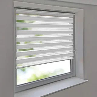 Doppelrollo 135 x 130 cm weiß Klemmfix ohne Bohren Vario Seitenzug Duorollo