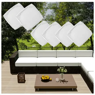 OREZAUQS Sofa-Sitzkissenbezüge,Couchkissenüberzüge, Ersatz für Einzelkissen, Kissenbezüge Möbelschutz für Sofa Sitzkissen (65 * 65 * 10CM,Weiß (4 Pcs))
