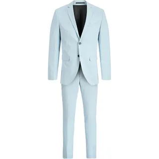 Jack & Jones PlusSize Anzug "JPRFRANCO SUIT NOOS PLS", Herren, Gr. 68, N-Gr, chambray blau, Web, Obermaterial: 78% Polyester, 17% Viskose, 5% Elasthan, JACK & JONES PLUSSIZE, unifarben, slim fit, Anzüge, aus Polyester, Viskose und Elasthan, Slim Fit Passform, pflegeleicht