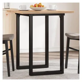 furnicato Couchtisch Esstisch aus massivem Kiefernholz mit pulverbeschichtetem Stahlgestell (1-St), Rustikale Küchentisch-Variante mit stabilem Gestell in O-Form braun O-Rahmen