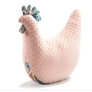 Kissen Henne Huhn Zierkissen Kinderzimmer Zimmer Deko Plüschkissen, Baby Kinder Dekokissen mit Füllung für Schlafzimmer Babyzimmer Kinderbett Mädchen Jungen ca. 47 x 48 cm-Minky Rosa Puder Rosa