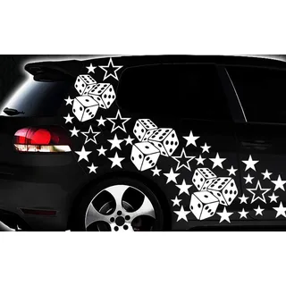 HR-WERBEDESIGN 93-teiliges Sterne Würfel Cube Star Auto Aufkleber Tuning WANDTATTOO Blumen x