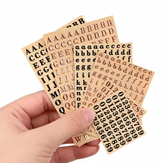 6 Blatt buchstaben und zahlen aufkleber Selbstklebende kleine 3D-Aufkleber | Mini-Alphabet-Aufkleber Buchstaben Sticker Klein Wachsbuchstaben für Kerzen Scrapbooking Geschenkverpackung DIY Bastel
