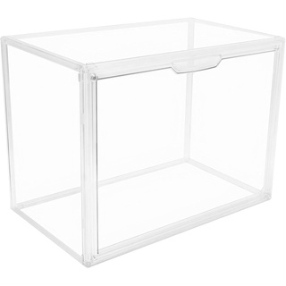 GUDEMAY Transparente stapelbare Kunststoffboxen mit magnetischem Verschluss - Staubdichte Aufbewahrung Vitrine Schaukasten Ideal für Figur, Bücher, Kosmetik, Schuhe und Handtaschen