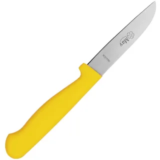 May - Gemüsemesser - Obstmesser - Schälmesser - Kleines Allzweck-Messer für die Küche - gerade Schneide - handgeschliffener Edelstahl - rostfrei - mit gelbem Heft
