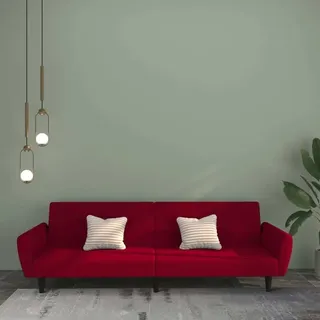 CLORIS Schlafsofa 2-Sitzer Weinrot Samt - Ecksofas LL0000255873 - Rot