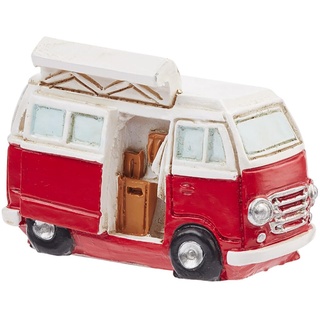 CREATIV DISCOUNT Miniatur-Camping-Bus, Rot-Weiß, Größe ca. 4,5 cm