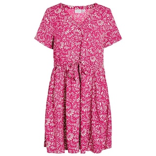 Vila Shirtkleid Mini Blumen Kleid Sommer Kurzarm Dress VVILISE (mini) 5735 in Pink grün 38