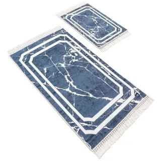 ZELLERFELD Badematte Badematte Badteppich Badvorleger Waschbar Modern WC blau