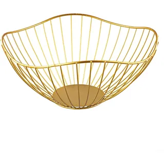 Hohles Design Eisen-Obstschale, effizienter Aufbewahrungsbehälter, um Ihre Früchte in jedem Raum zugänglich und attraktiv zu halten (Gold H)