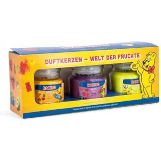 HARIBO Duftkerzen Geschenkset 3 St. rot/gelb/lila