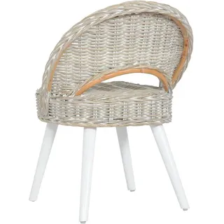 vidaXL Sessel Kubu-Rattan 62 x 62 x 62 cm Weiß