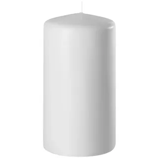 Wenzel Stumpenkerze H 10 cm SAFE CANDLE, Hellgrau - Paraffinwachs - 6 x 10 cm - selbstlöschend